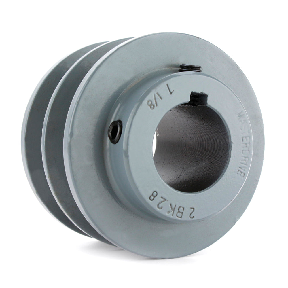  Cast Iron 3" Dual Groove Pulley Belt B Section 5L Fits 1-1/8" Shaft 2BK28(3 Cast Iron Dual Groove Pulley B Belt 5l Style For 1 1 8 Shaft)