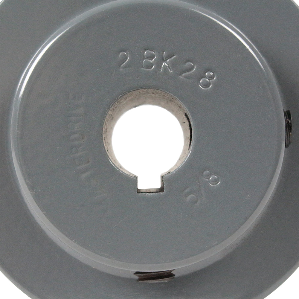  Cast Iron 3" Single Dual Groove V Style Belt B Section 5L Pulley For 5/8" Shaft 2BK28-5/8(2bk28 5 8)