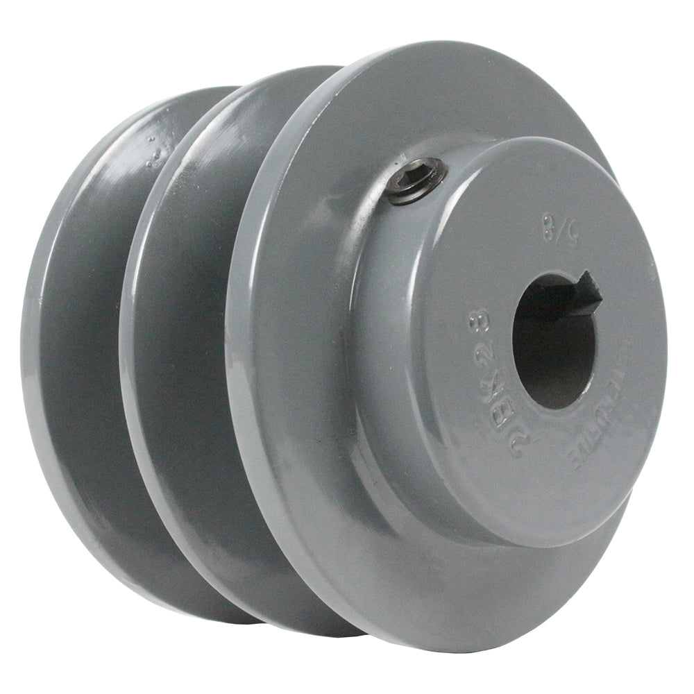  Cast Iron 3" Single Dual Groove V Style Belt B Section 5L Pulley For 5/8" Shaft 2BK28-5/8(2bk28 5 8)