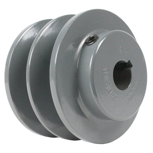  Cast Iron 3" Single Dual Groove V Style Belt B Section 5L Pulley For 5/8" Shaft 2BK28-5/8(2bk28 5 8)
