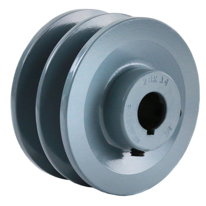  Cast Iron 3.5 " Dual Groove Belt B Section 5L Shaft Pulley With 3/4 " Sheave(3 5 Cast Iron Dual Groove Pulley B Belt 5l Style For 3 4 Shaft)