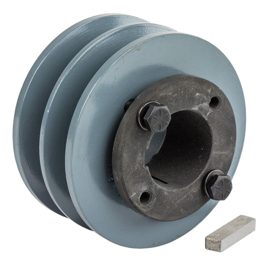  BK36H Cast Iron 3.75" Dual Groove Pulley For Belt B Section 5L With 1-3/8" Sheave Bushing(Cast Iron 3 75 2 Groove Dual Belt B Section 5l Pulley And 1 3 8 Sheave Bushing)
