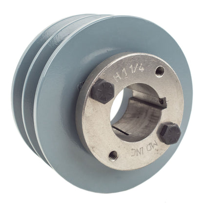  2BK40H Cast Iron 4" Dual Groove Pulley 2 Belt B Section 5L With 1-1/4" Sheave Bushing(2bk40h Cast Iron 4 Dual Groove Pulley 2 Belt B Section 5l With 1 1 4 Sheave Bushing)