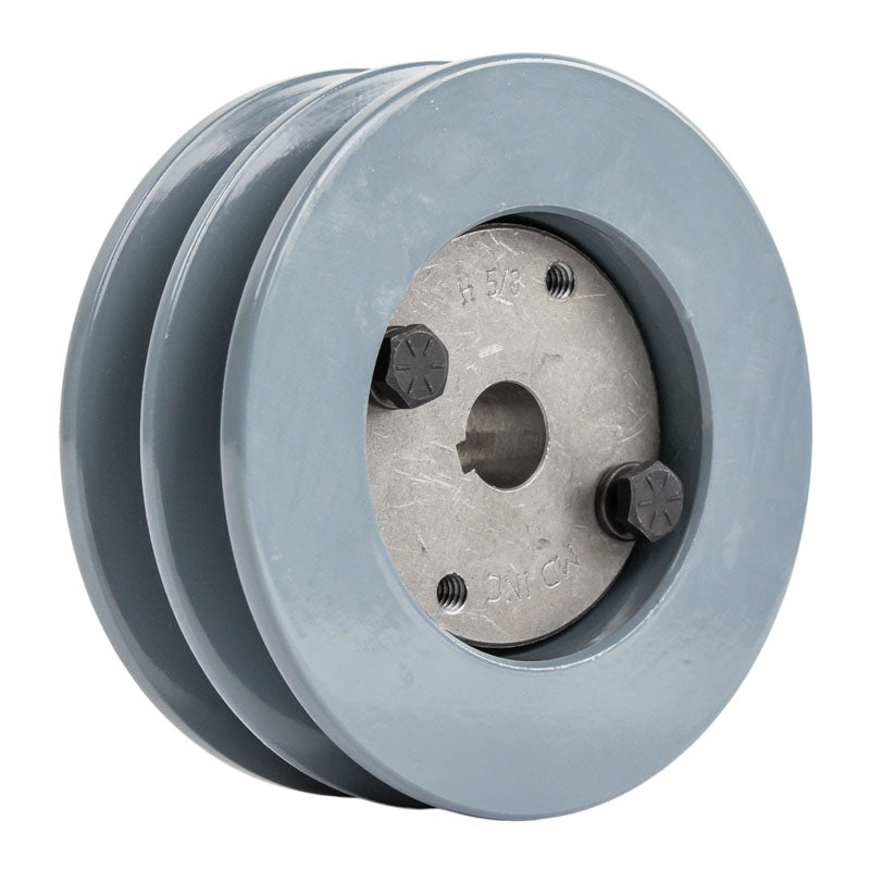  Masterdrive Cast Iron 4.5" Dual Groove Pulley Belt B Section 5L With 5/8" Sheave Bushing 2BK47H(Cast Iron 4 5 2 Groove Dual Belt B Section 5l Pulley W 5 8 Sheave Bushing)