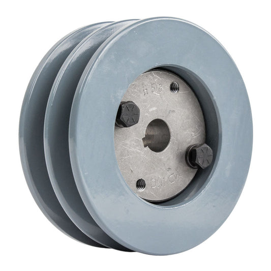  Masterdrive Cast Iron 4.5" Dual Groove Pulley Belt B Section 5L With 5/8" Sheave Bushing 2BK47H(Cast Iron 4 5 2 Groove Dual Belt B Section 5l Pulley W 5 8 Sheave Bushing)