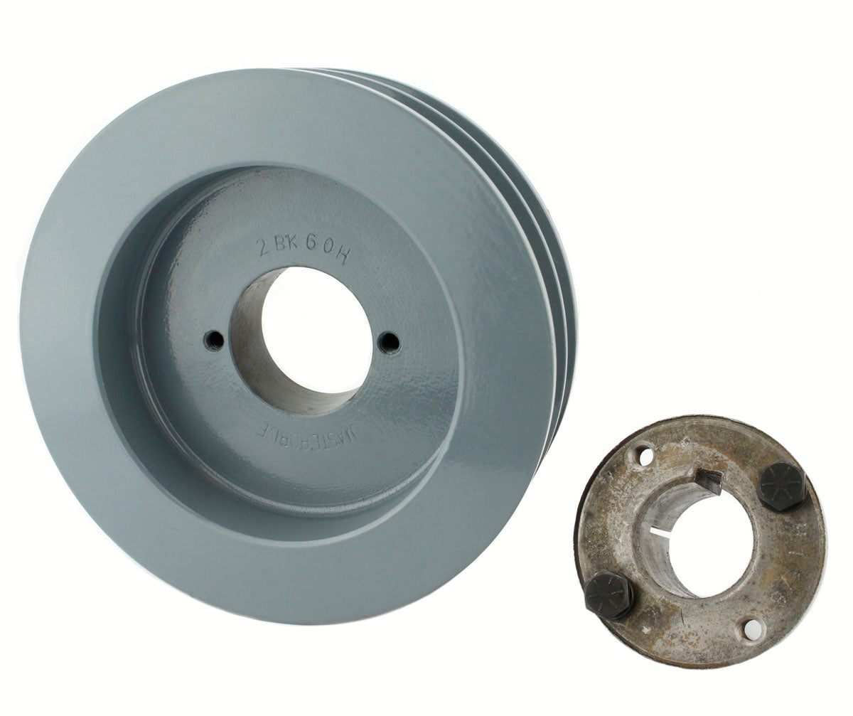  Masterdrive Cast Iron 5.75" Dual Groove Pulley Belt B Section 5L With 1-1/8" Sheave Bushing 2BK60H(5 75 Cast Iron Dual Groove Pulley B Belt 5l Style For 1 1 8 Shaft)