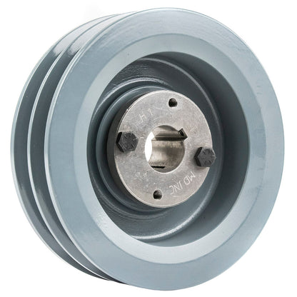  2BK62H Cast Iron 6 " Dual Groove Belt B Section 5L Pulley With 1" Inch Sheave Bushing(6 Cast Iron Dual Groove Pulley B Belt 5l Style With 1 Bore H Bushing 2bk62h)