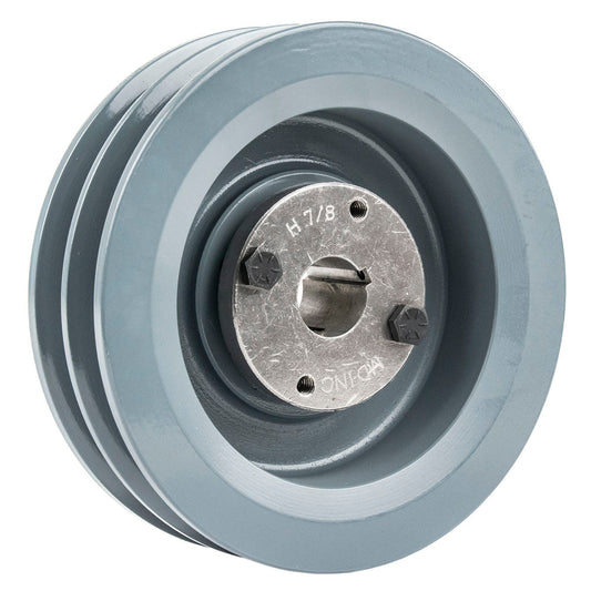  2BK62H Cast Iron 6" Pulley Dual Groove B Section V Belt 5L With 7/8" Sheave Bushing(6 Cast Iron Dual Groove Pulley B Belt 5l Style With 7 8 Bore H Bushing)