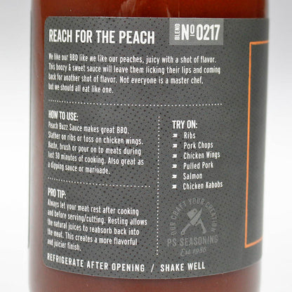  PS Seasoning Peach Buzz Bourbon BBQ Sauce Bottle Boozy & Sweet Sauce 18.2 Oz(Ps Seasoning Peach Buzz Bourbon Bbq Sauce 18 2 Oz Bottle Boozy Sweet Sauce)