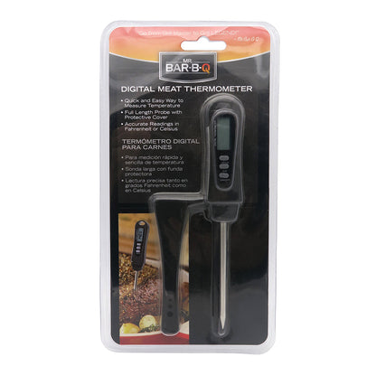  Mr. Bar-B-Q Digital Meat Thermometer Easy Read Stainless Steel With Case 40173Y(Mr Bar B Q Digital Meat Thermometer Full Length Probe With Protective Cover 40173y)