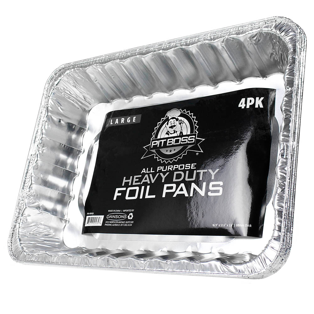  Pit Boss 16.9" X 12.6" X 2.6" All Purpose Foil Pans Heavy Duty 4 Pack 40434(Pit Boss All Purpose Large Foil Pans 4 Pack)
