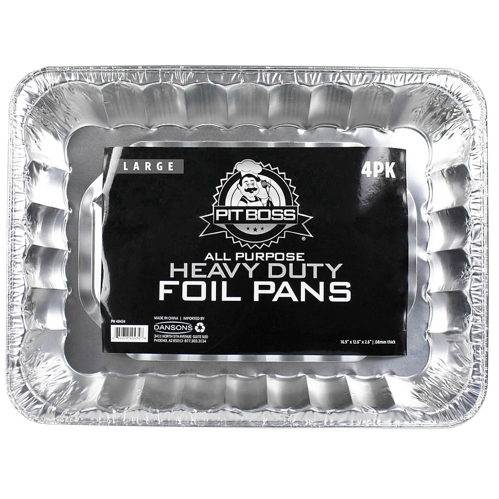  Pit Boss 16.9" X 12.6" X 2.6" All Purpose Foil Pans Heavy Duty 4 Pack 40434(Pit Boss All Purpose Large Foil Pans 4 Pack)