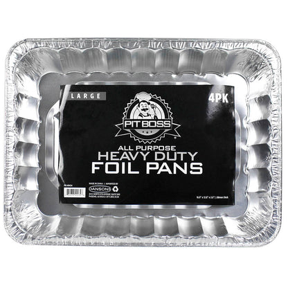  Pit Boss 16.9" X 12.6" X 2.6" All Purpose Foil Pans Heavy Duty 4 Pack 40434(Pit Boss All Purpose Large Foil Pans 4 Pack)