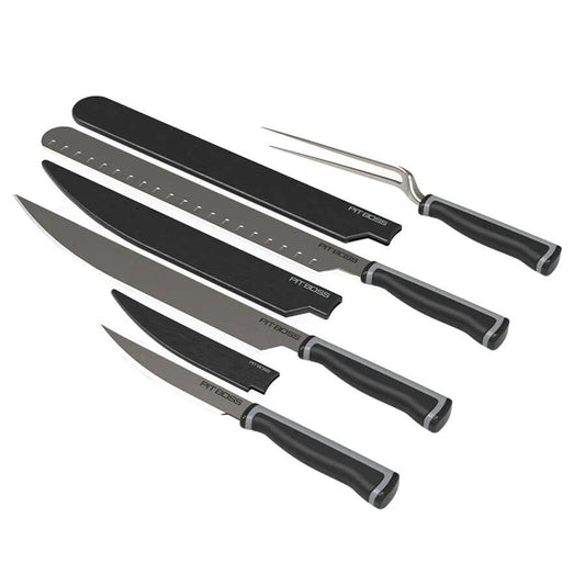  Pit Boss 4 Piece BBQ Knife Set Stainless Steel Brisket Slice Trim Fork 41063(Pit Boss 4 Piece Bbq Knife Set)