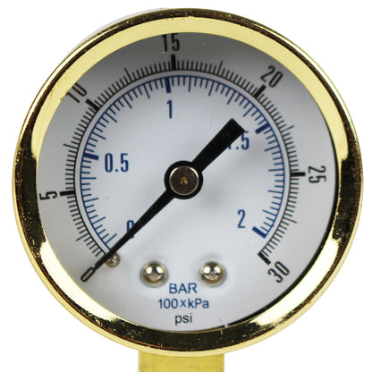  1/4" NPT 0 To 30 PSI Vacuum Air Pressure Gauge Lower Side Mount With 2" Face 501D-204C(1 4 Npt 0 To 30 Psi Vacuum Air Pressure Gauge Lower Side Mount With 2 Face 501d 204c)
