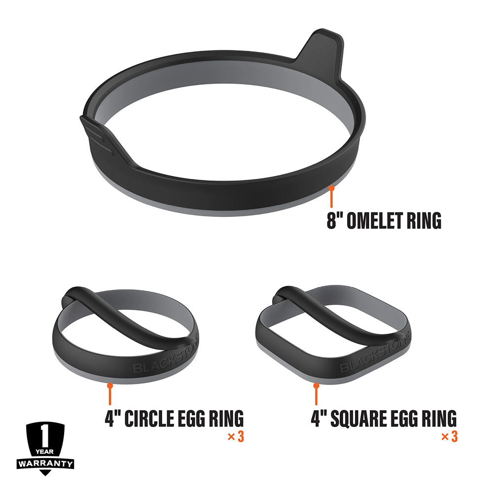  Blackstone Omelet And Egg Ring Kit Silicone W/ Heat Resistant Handles 5515(Blackstone Omelet And Egg Ring Kit)