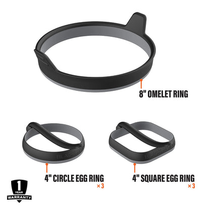  Blackstone Omelet And Egg Ring Kit Silicone W/ Heat Resistant Handles 5515(Blackstone Omelet And Egg Ring Kit)