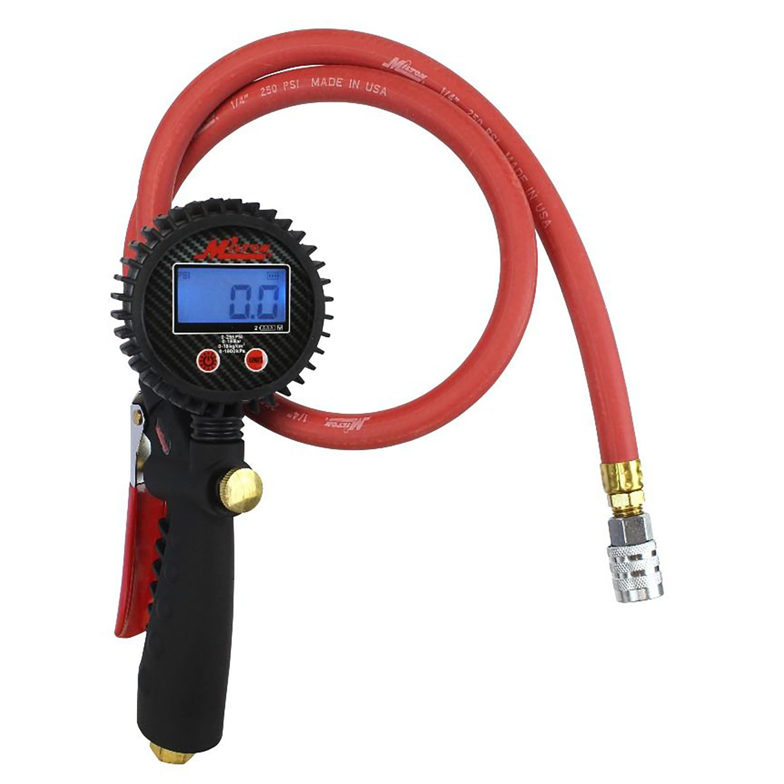  255 PSI Pro Digital Tire Inflator Gauge Kwik Grip Safety Air Chuck Milton 572D(Digital Tire Inflator Pressure Pistol Grip Gauge Kwik Change Safety Chuck 36 Hose Milton 572d)