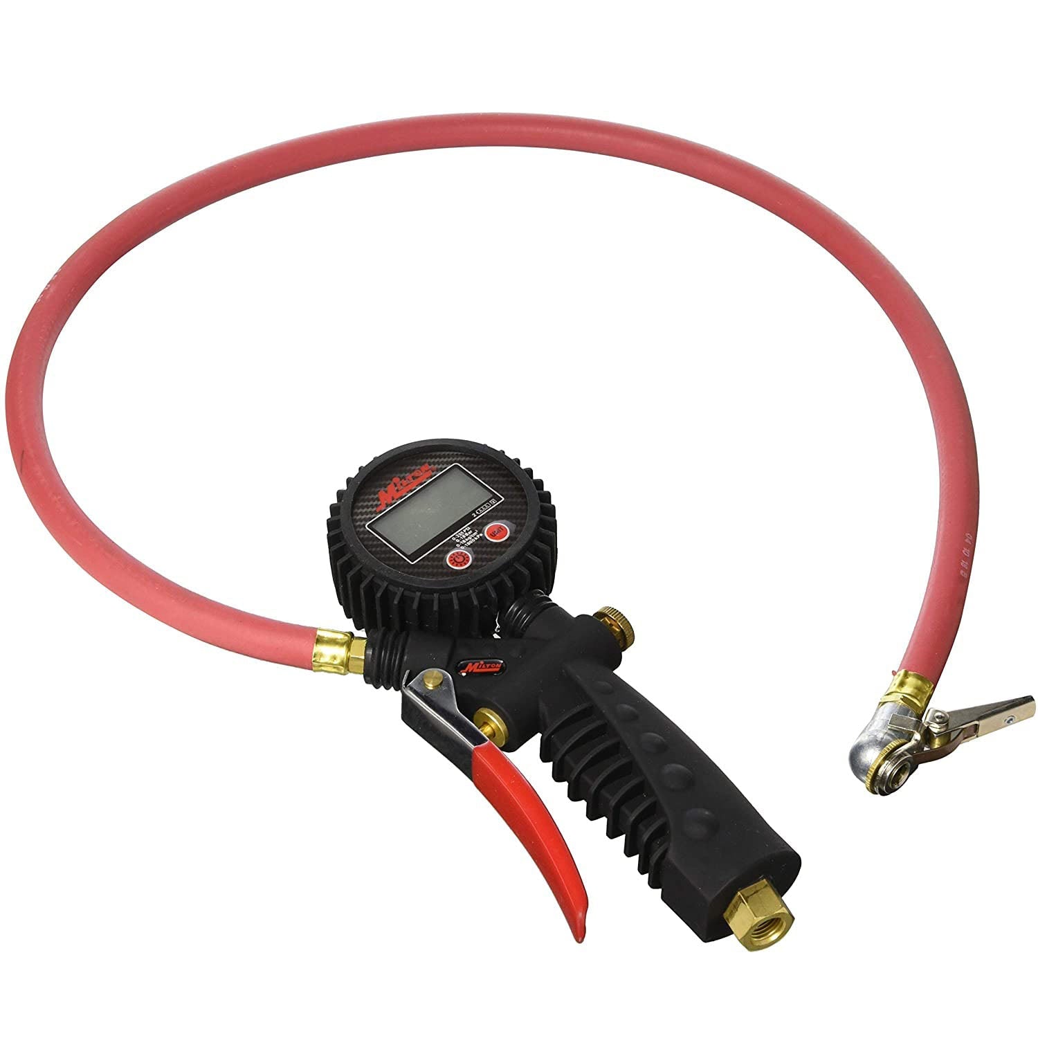  Milton 573D Digital Tire Inflator Gauge With Clip On Ball Foot Air Chuck 255 PSI(Digital Pistol Grip Inflator Gauge With Single Head Chuck 3 Ft Hose Whip Milton 573d)