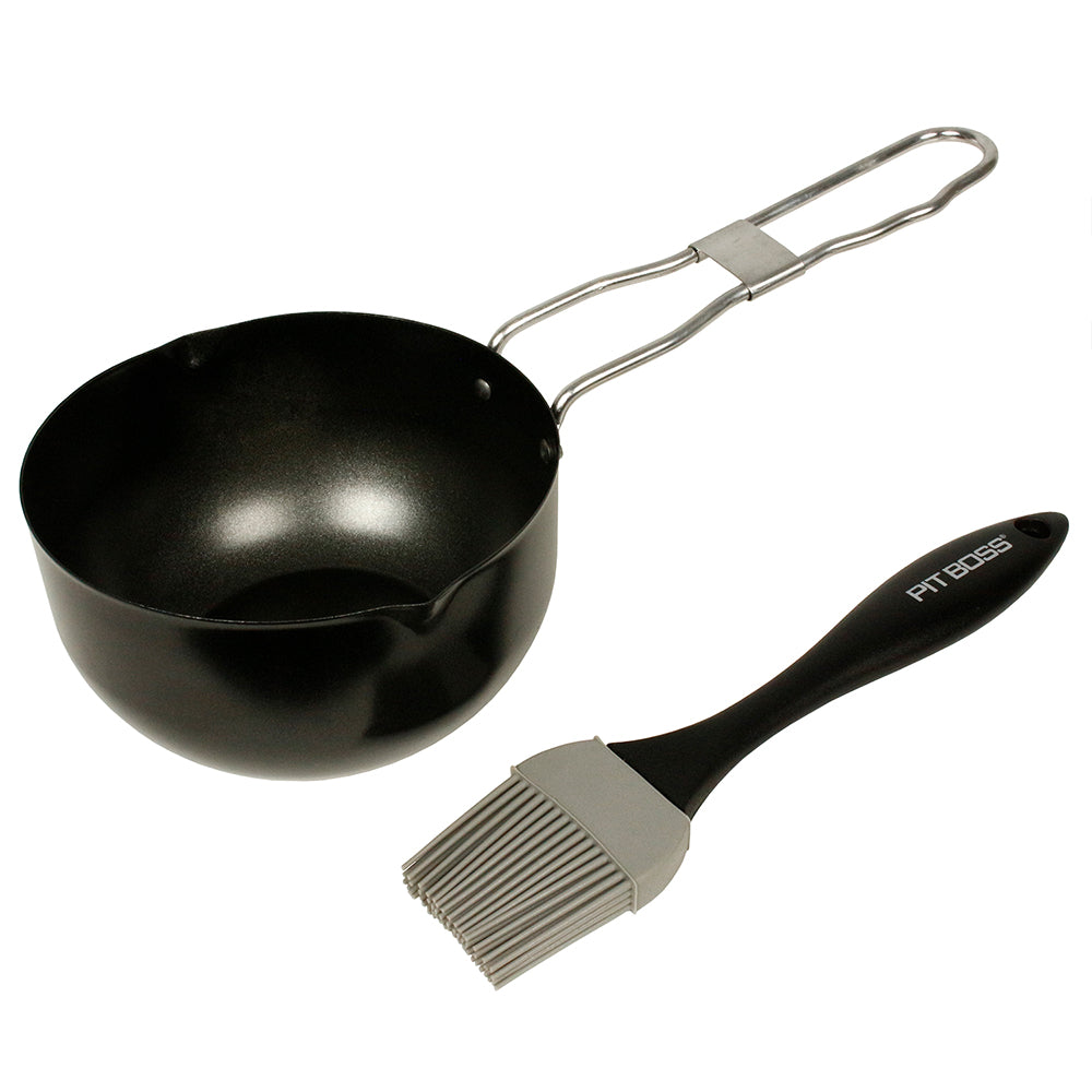  Pit Boss Non-Stick Finish Bar-B-Que Cooking Sauce Pot & Basting Brush Set 67267(Pit Boss Non Stick Sauce Pot Basting Brush Set 67267)