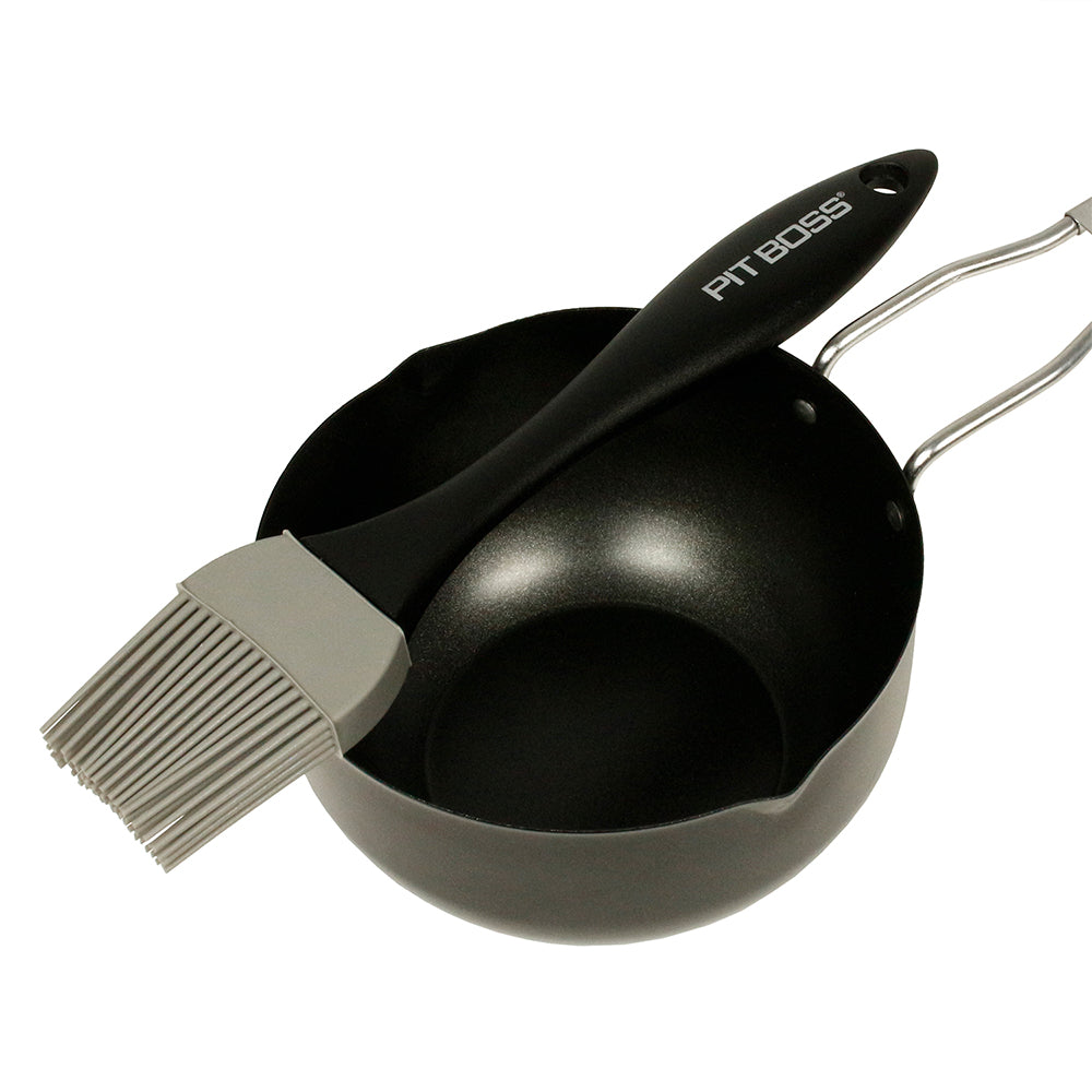  Pit Boss Non-Stick Finish Bar-B-Que Cooking Sauce Pot & Basting Brush Set 67267(Pit Boss Non Stick Sauce Pot Basting Brush Set 67267)