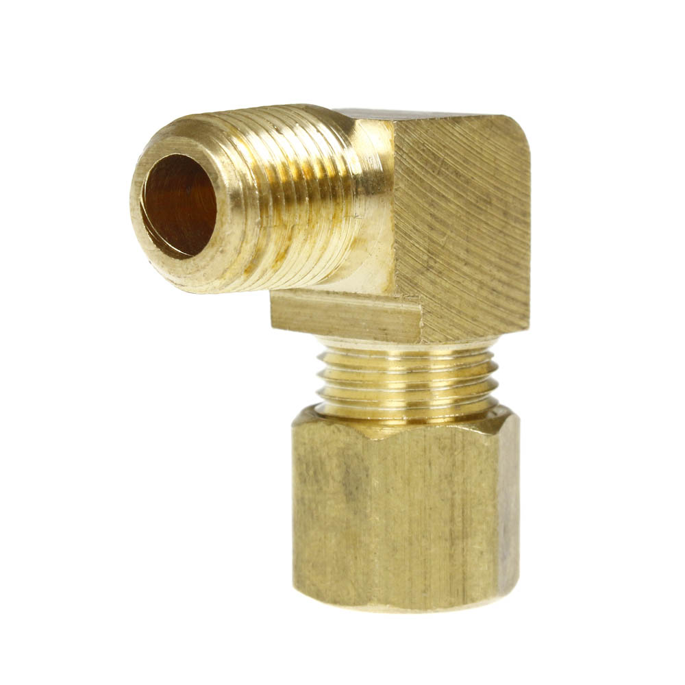  1/4" X 1/8" Tube OD X Male NPTF 90 Degree Barstock Elbow Solid Brass Fitting(Brass 1 4 X 1 8 Male Elbow 69c)