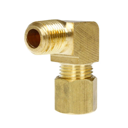  1/4" X 1/8" Tube OD X Male NPTF 90 Degree Barstock Elbow Solid Brass Fitting(Brass 1 4 X 1 8 Male Elbow 69c)