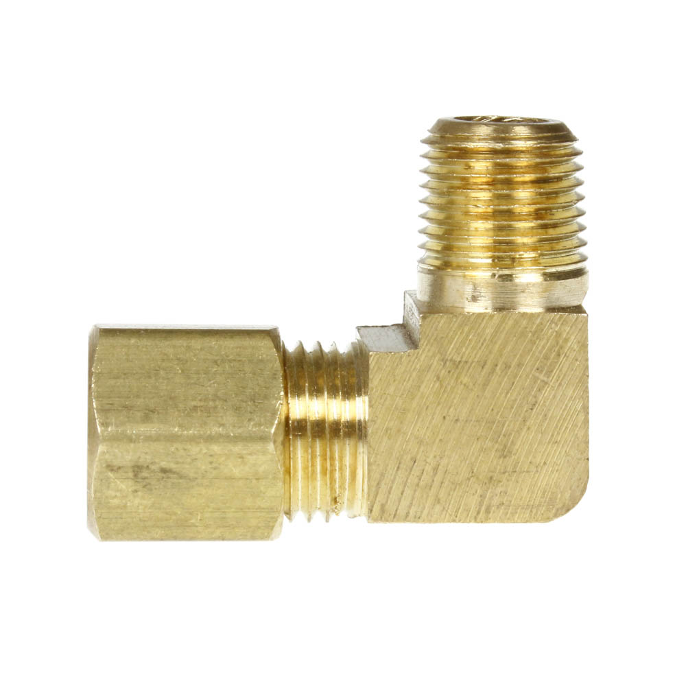  1/4" X 1/8" Tube OD X Male NPTF 90 Degree Barstock Elbow Solid Brass Fitting(Brass 1 4 X 1 8 Male Elbow 69c)