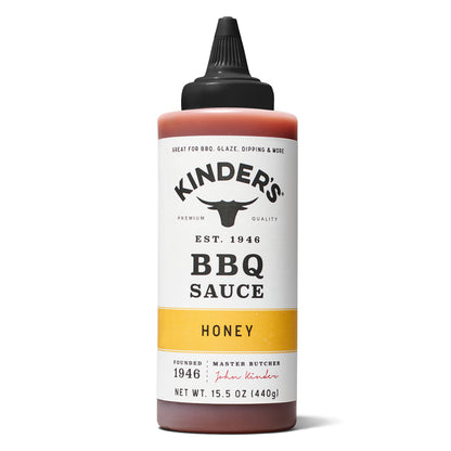  Kinder's Honey BBQ Sauce Premium Quality Handcrafted Gluten Free No HFCS 15.5 Oz(Kinders Honey Bbq Sauce 15 5oz)