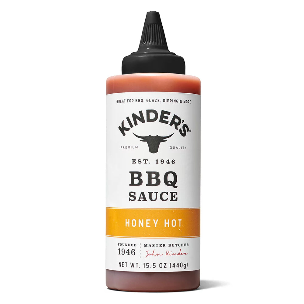  Kinder's Honey Hot BBQ Sauce Premium Handcrafted Gluten Free No HFCS 15.5 Oz(Kinders Honey Hot Bbq Sauce 15 5oz)