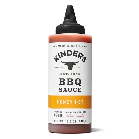  Kinder's Honey Hot BBQ Sauce Premium Handcrafted Gluten Free No HFCS 15.5 Oz(Kinders Honey Hot Bbq Sauce 15 5oz)