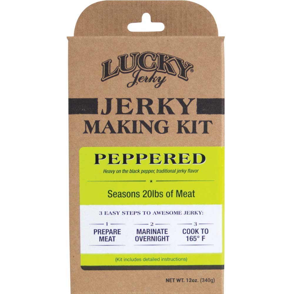  Lucky Jerky DIY Peppered Jerky Making Kit 12 Oz Box Kit For 20 Lbs Of Meat 7002(Lucky Jerky Peppered Jerky Seasoning 20 Lb Kit)