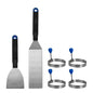  Napoleon Breakfast 6 Pc Tool Set Stainless Steel W/ 4 Egg Rings & Rubber Handles(Breakfast Tool Set)