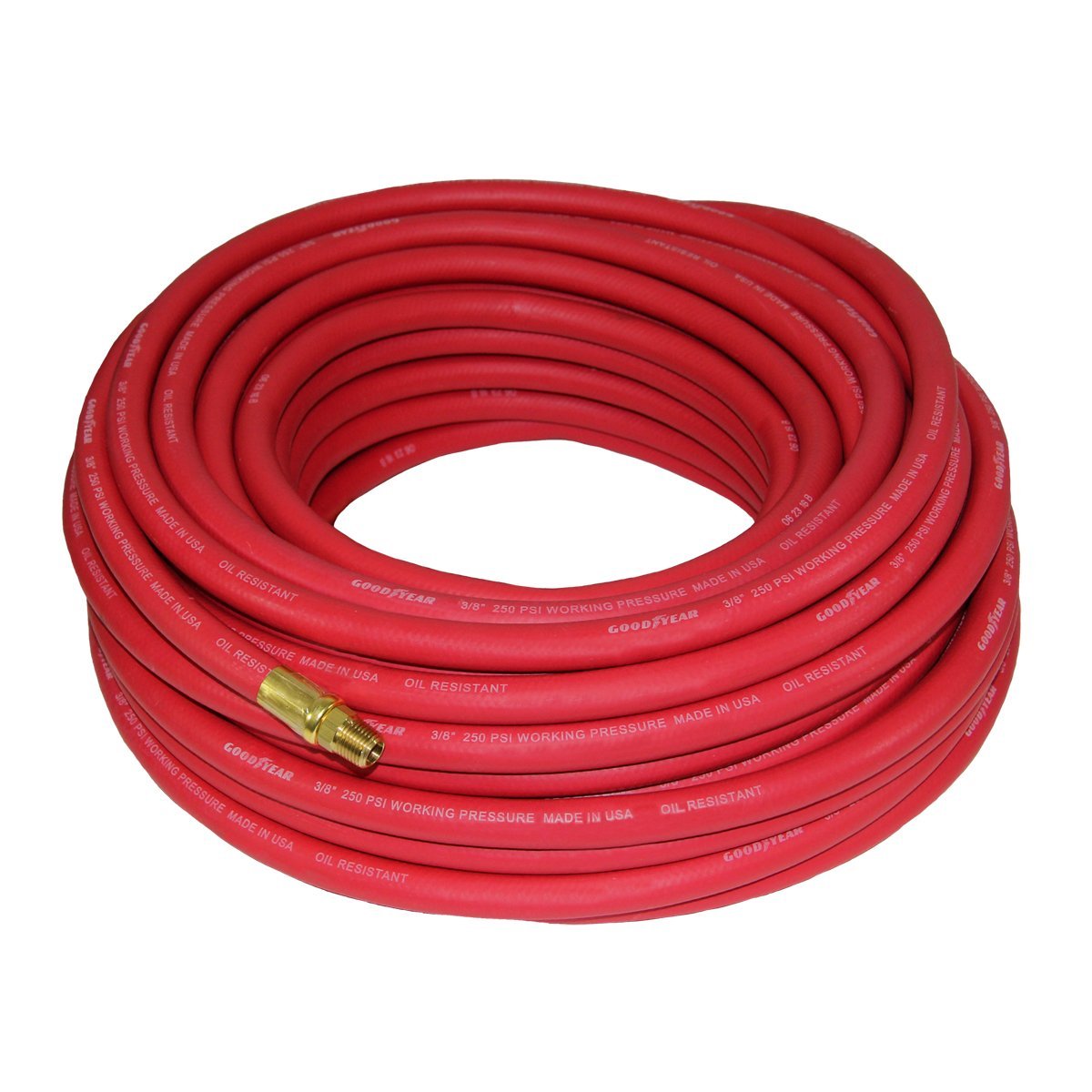  Goodyear 50' X 3/8" Rubber Air Hose 250 PSI Air Compressor Hose USA Made 12674(Goodyear 50 X 3 8 Rubber Air Hose 250 Psi Air Compressor Hose Usa Made 12674)