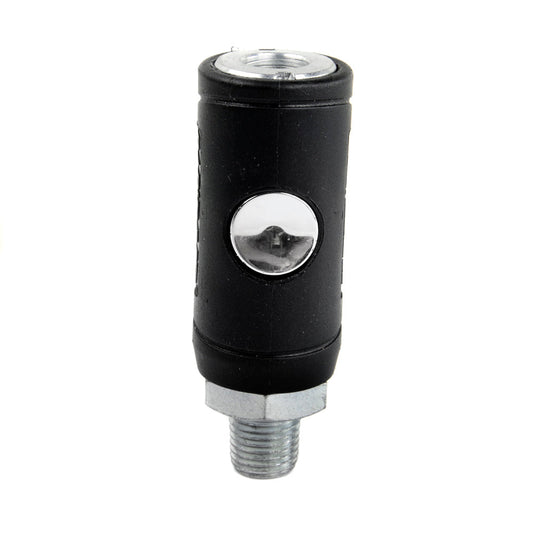  Industrial Style Safety Air Plug Coupler 1/4" Body 1/4" MNPT Push Button Release(Industrial Style Safety Air Plug Coupler 1 4 Body 1 4 Mnpt Push Button Release)
