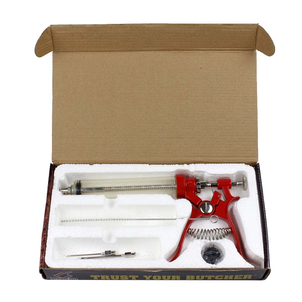  Gourmet Pistol Grip Meat Injector Syringe 50cc Metal Handle Butcher BBQ 74782(Butcher Bbq Gourmet Pistol Grip Meat Injector 50cc Syringe All Metal Handle 74782)