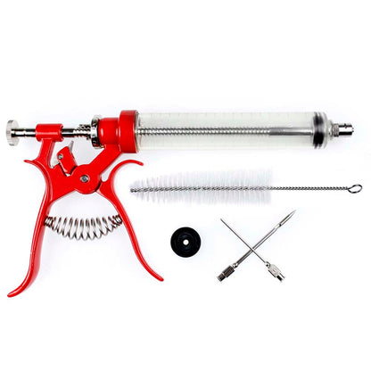  Gourmet Pistol Grip Meat Injector Syringe 50cc Metal Handle Butcher BBQ 74782(Butcher Bbq Gourmet Pistol Grip Meat Injector 50cc Syringe All Metal Handle 74782)