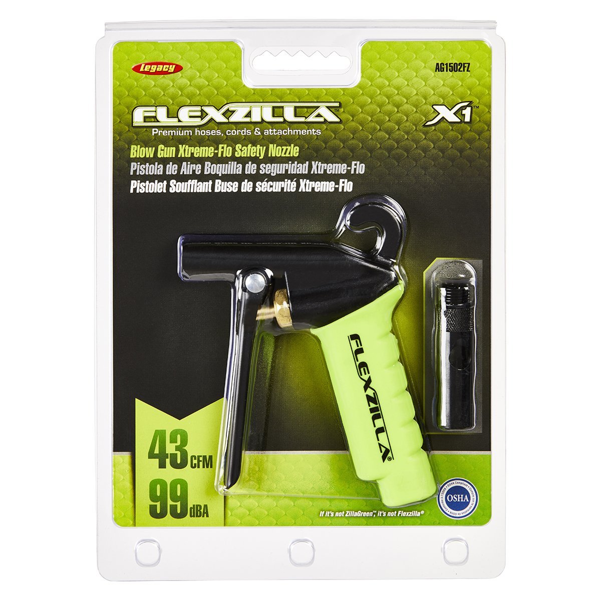 Legacy Flexzilla F1 Xtreme-Flo OSHA Compliant Venturi Port Compressed Air Blow Gun AG1502FZ(Flexzilla F1 Xtreme Flo Osha Compliant Venturi Port Compressed Air Blow Gun Ag1502fz)