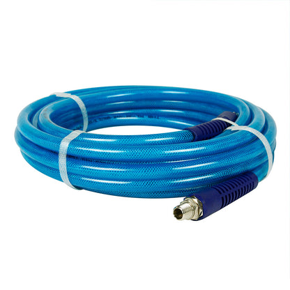  3/8 Inch Polyurethane Air Hose 1/4 Inch Male NPT Fittings 200 PSI 25 Feet Blue(3 8 X 25 Blue Air Hose)