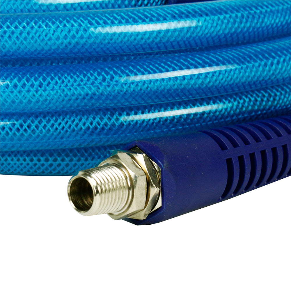  3/8 Inch Polyurethane Air Hose 1/4 Inch Male NPT Fittings 200 PSI 25 Feet Blue(3 8 X 25 Blue Air Hose)