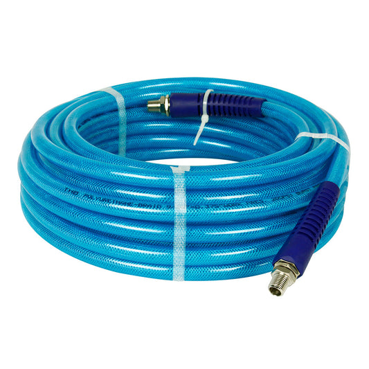  3/8 Inch Polyurethane Air Hose 1/4 Inch Male NPT Fittings 200 PSI 50 Feet Blue(3 8 X 50 Blue Polyurethane Air Hose)
