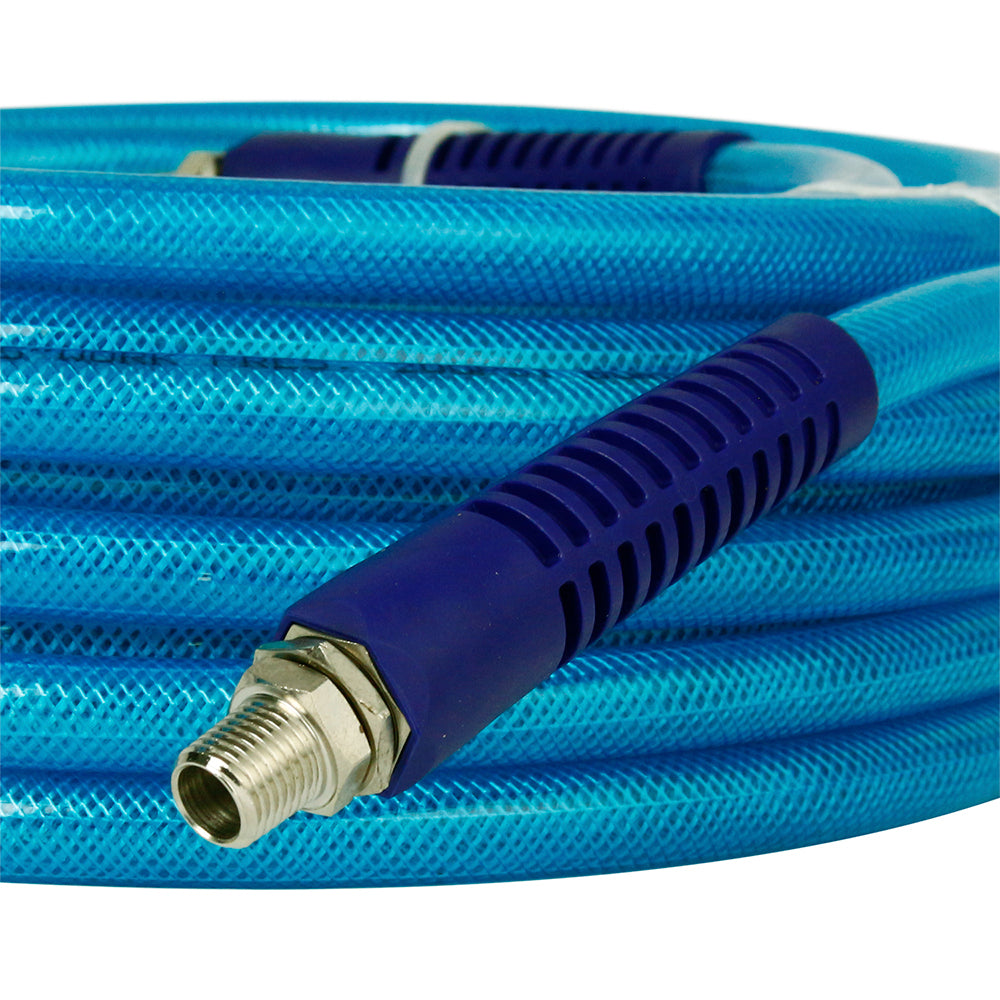 3/8 Inch Polyurethane Air Hose 1/4 Inch Male NPT Fittings 200 PSI 50 Feet Blue(3 8 X 50 Blue Polyurethane Air Hose)