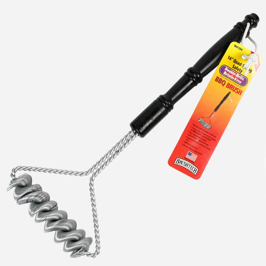  BrushTech 16" Quad Spring Safety Double Helix Bristle Free BBQ Grill Brush B410C(Brushtech 16 Quad Spring Safety Double Helix Bristle Free Bbq Grill Brush)