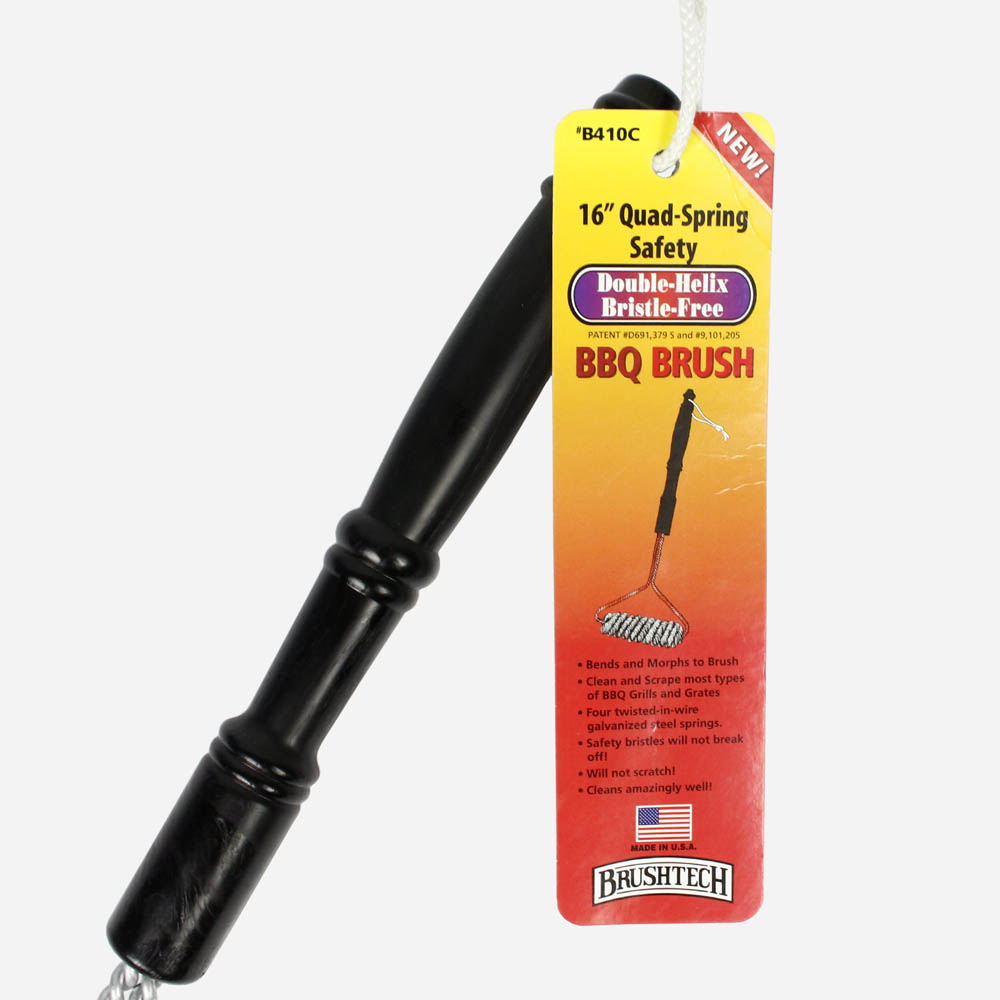  BrushTech 16" Quad Spring Safety Double Helix Bristle Free BBQ Grill Brush B410C(Brushtech 16 Quad Spring Safety Double Helix Bristle Free Bbq Grill Brush)