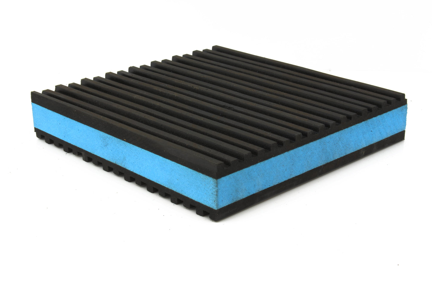  One Industrial Anti Vibration Pad 4" X 4" X 7/8" Thick Blue Composite Center B44(One New Industrial Anti Vibration Pad 4 X 4 X 7 8 Thick Blue Composite Center)