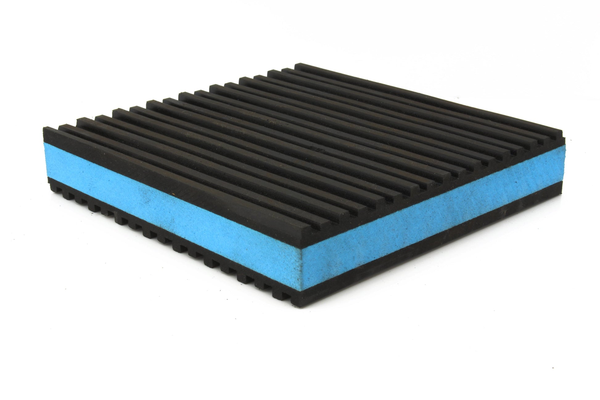  One Industrial Anti Vibration Pad 4" X 4" X 7/8" Thick Blue Composite Center B44(One New Industrial Anti Vibration Pad 4 X 4 X 7 8 Thick Blue Composite Center)