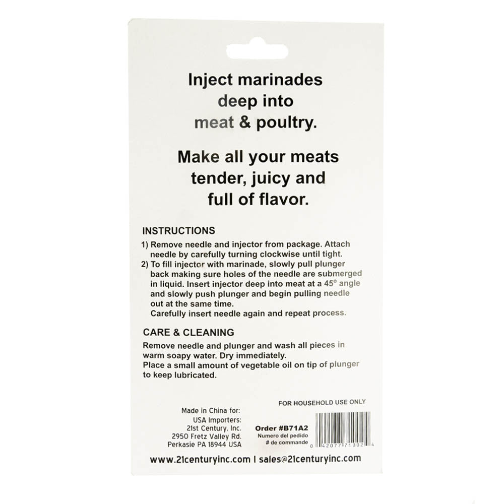  Marinade Meat Injector Syringe With Screw On Needle 2 Oz  21st Century(Marinade Injector)