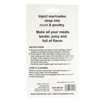  Marinade Meat Injector Syringe With Screw On Needle 2 Oz  21st Century(Marinade Injector)
