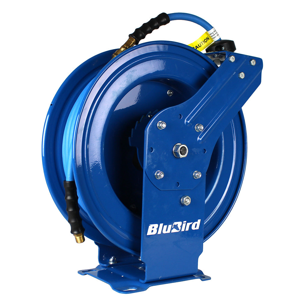  BluBird 3/8" X 50' Rubber Air Hose Reel Dual Arm Assembly BBRDA3850(Blubird Rubber Air Hose Reel Dual Arm Assembly 3 8 X 50)