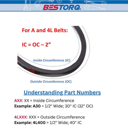  A52 Replacement High Quality Industrial & Lawn Mower 1/2" X 54" V Belt 4L540(A52 Replacement High Quality Industrial Lawn Mower 1 2 X 54 V Belt 4l540)